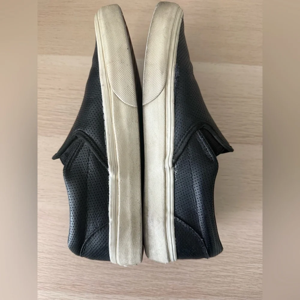 Women’s VANS, Slip On Shoes, Black Leather, Black Shoes size 8